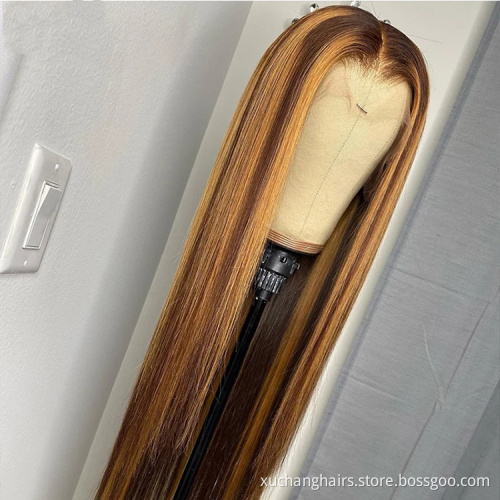 Wholesale Price Raw Virgin Unprocessed High Density Piano Color Human Hair Lace Wigs With Clips